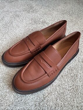 Madewell Women’s Brown Leather Penny Loafers size 6